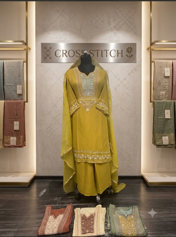 TEXTILEDEAL D.NO 20381 WHOLESALE READYMADE ZEELA SILK BEADS WORK PLAZZO STYLE 3 PCS SUITS EXPORTER