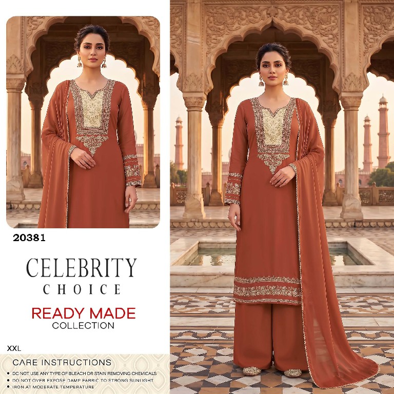 TEXTILEDEAL D.NO 20381 WHOLESALE READYMADE ZEELA SILK BEADS WORK PLAZZO STYLE 3 PCS SUITS EXPORTER