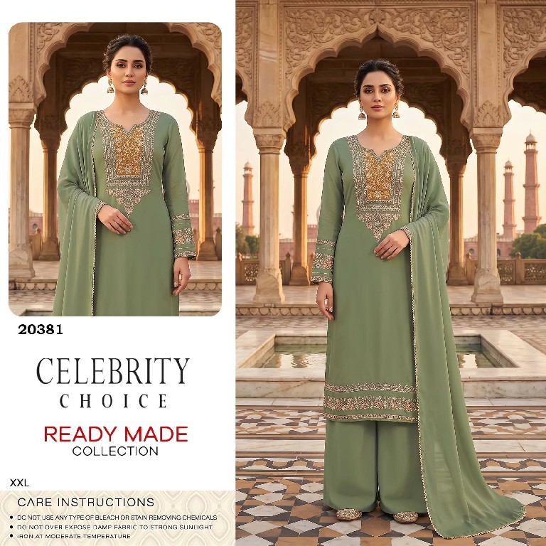 TEXTILEDEAL D.NO 20381 WHOLESALE READYMADE ZEELA SILK BEADS WORK PLAZZO STYLE 3 PCS SUITS EXPORTER