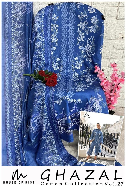 HOUSE OF MIST GHAZAL VOL 27 WHOLESALE COTTON PRINTED PAKISTANI CASUAL WEAR DRESS MATERIAL ONLINE