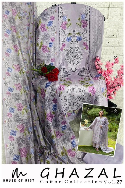HOUSE OF MIST GHAZAL VOL 27 WHOLESALE COTTON PRINTED PAKISTANI CASUAL WEAR DRESS MATERIAL ONLINE
