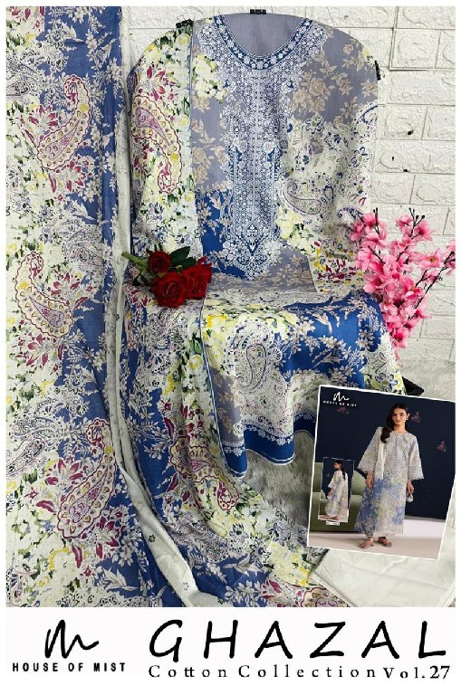 HOUSE OF MIST GHAZAL VOL 27 WHOLESALE COTTON PRINTED PAKISTANI CASUAL WEAR DRESS MATERIAL ONLINE