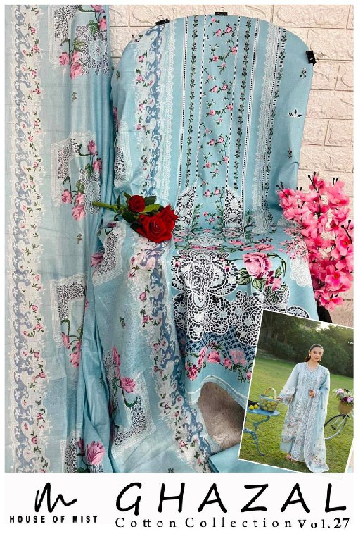 HOUSE OF MIST GHAZAL VOL 27 WHOLESALE COTTON PRINTED PAKISTANI CASUAL WEAR DRESS MATERIAL ONLINE