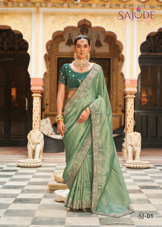 SAJODE KALASH WHOLESALE SOFT TISSUE WITH WORK OCCASION WEAR INDIAN SAREES FOR WOMEN ONLINE