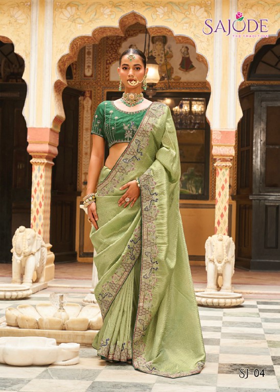 SAJODE KALASH WHOLESALE SOFT TISSUE WITH WORK OCCASION WEAR INDIAN SAREES FOR WOMEN ONLINE