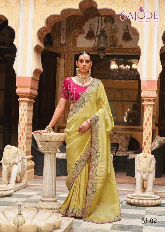 SAJODE KALASH WHOLESALE SOFT TISSUE WITH WORK OCCASION WEAR INDIAN SAREES FOR WOMEN ONLINE