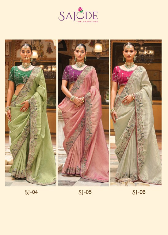 SAJODE KALASH WHOLESALE SOFT TISSUE WITH WORK OCCASION WEAR INDIAN SAREES FOR WOMEN ONLINE