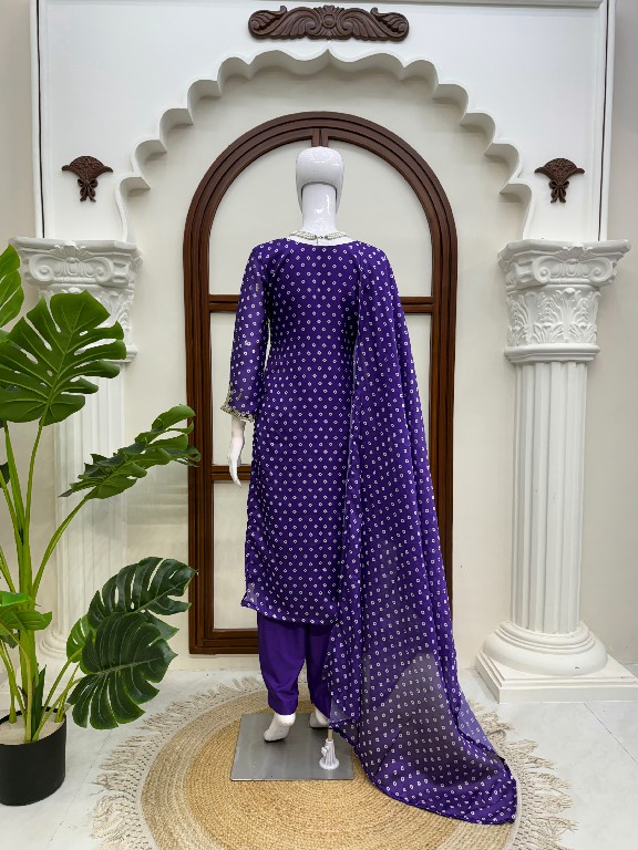 TEXTILEDEAL D.NO 6073 WHOLESALE READYMADE SATIN GEORGETTE FESTIVE WEAR 3 PCS SUITS FOR EXPORT