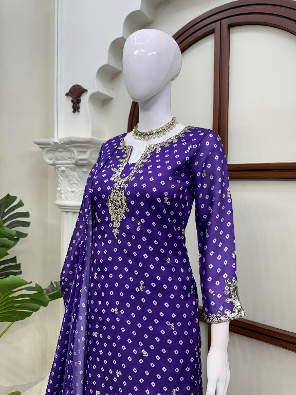 TEXTILEDEAL D.NO 6073 WHOLESALE READYMADE SATIN GEORGETTE FESTIVE WEAR 3 PCS SUITS FOR EXPORT