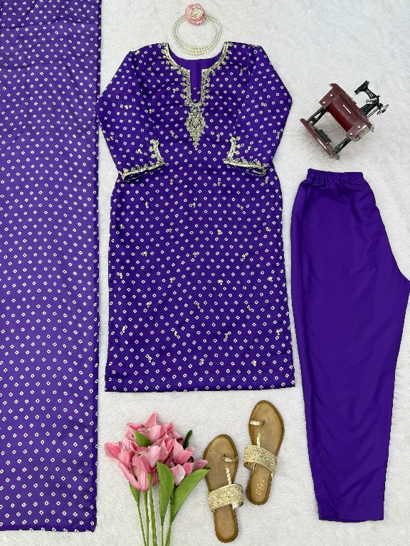 TEXTILEDEAL D.NO 6073 WHOLESALE READYMADE SATIN GEORGETTE FESTIVE WEAR 3 PCS SUITS FOR EXPORT