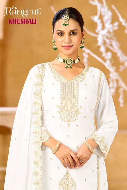 RANGRUT KHUSHALI WHOLESALE READYMAE BLOOMING GEORGETTE BIG SIZE ETHNIC WEAR 3 PCS SUITS EXPORTER