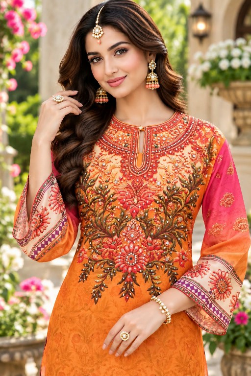 MRUDANGI SAACHI WHOLESALE READYMADE REAL CREP SILK TRENDY STYLISH FESTIVE LOOK CORD SET FOR EXPORT