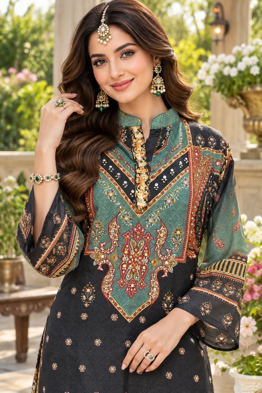 MRUDANGI SAACHI WHOLESALE READYMADE REAL CREP SILK TRENDY STYLISH FESTIVE LOOK CORD SET FOR EXPORT
