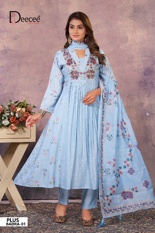 DEE CEE PLUS BADRA WHOLESALE READYMADE ROMAN SILK BIG SIZE ATTRACTIVE 3 PCS SUITS EXPORTER
