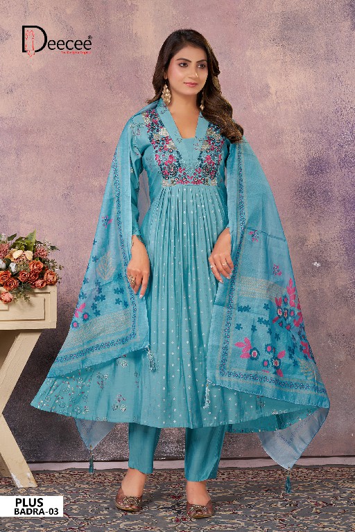 DEE CEE PLUS BADRA WHOLESALE READYMADE ROMAN SILK BIG SIZE ATTRACTIVE 3 PCS SUITS EXPORTER