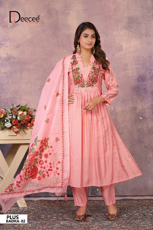 DEE CEE PLUS BADRA WHOLESALE READYMADE ROMAN SILK BIG SIZE ATTRACTIVE 3 PCS SUITS EXPORTER