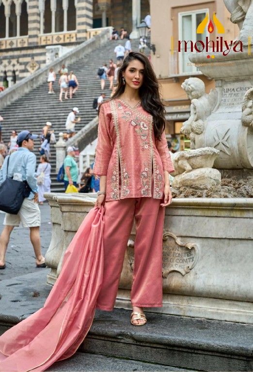 MOHILYA D.NO 243 WHOLESALE READYMADE KALANDARI TISSUE BUTTI MODERN FESTIVE LOOK 3 PCS COMBO SET SUITS EXPORTER