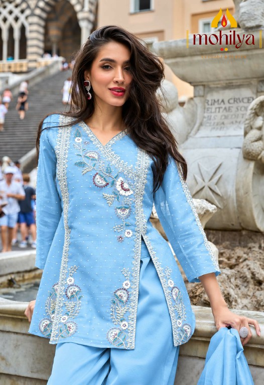 MOHILYA D.NO 243 WHOLESALE READYMADE KALANDARI TISSUE BUTTI MODERN FESTIVE LOOK 3 PCS COMBO SET SUITS EXPORTER