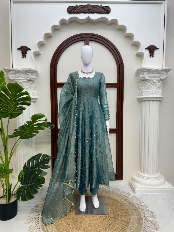 TEXTILEDEAL D.NO KD 1641 WHOLESALE READYMADE SALSA SILK PARTY WEAR GOWN PANT WITH DUPATTA ONLINE