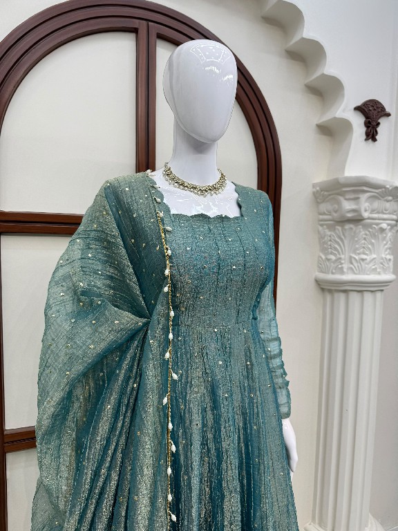 TEXTILEDEAL D.NO KD 1641 WHOLESALE READYMADE SALSA SILK PARTY WEAR GOWN PANT WITH DUPATTA ONLINE