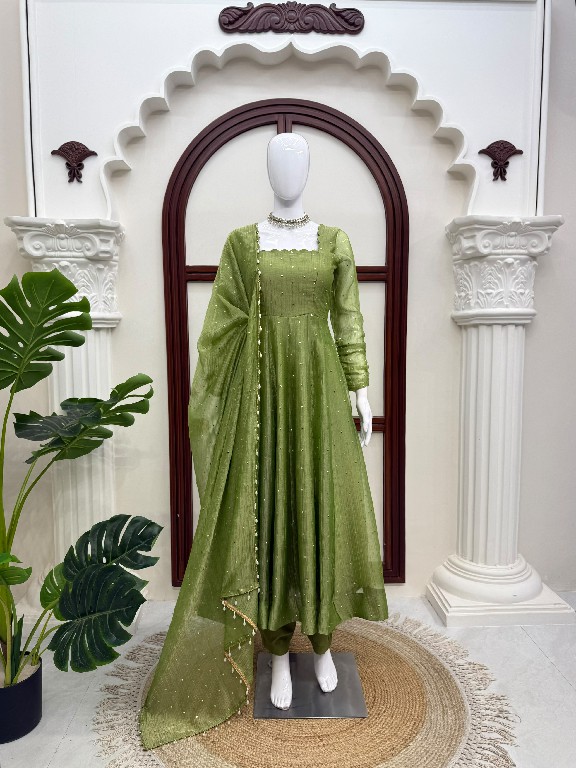 TEXTILEDEAL D.NO KD 1641 WHOLESALE READYMADE SALSA SILK PARTY WEAR GOWN PANT WITH DUPATTA ONLINE