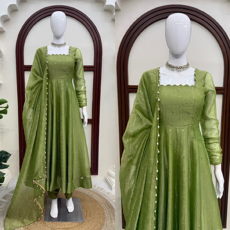 TEXTILEDEAL D.NO KD 1641 WHOLESALE READYMADE SALSA SILK PARTY WEAR GOWN PANT WITH DUPATTA ONLINE