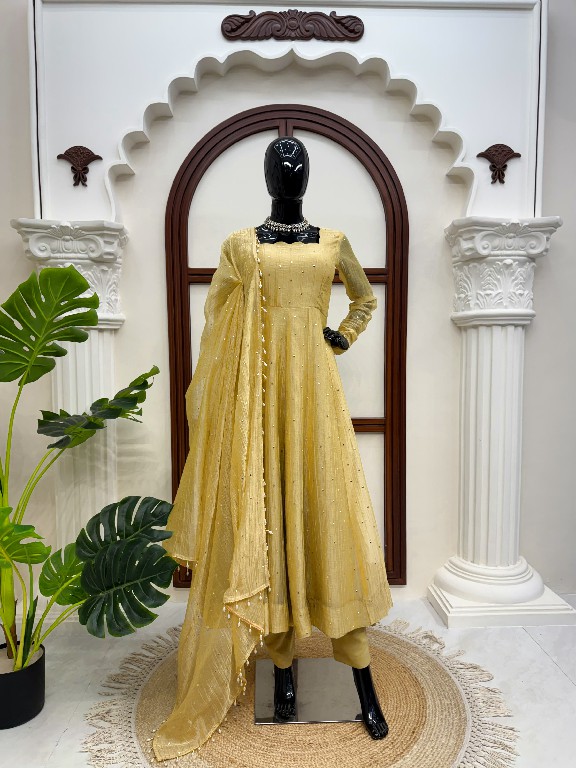 TEXTILEDEAL D.NO KD 1641 WHOLESALE READYMADE SALSA SILK PARTY WEAR GOWN PANT WITH DUPATTA ONLINE