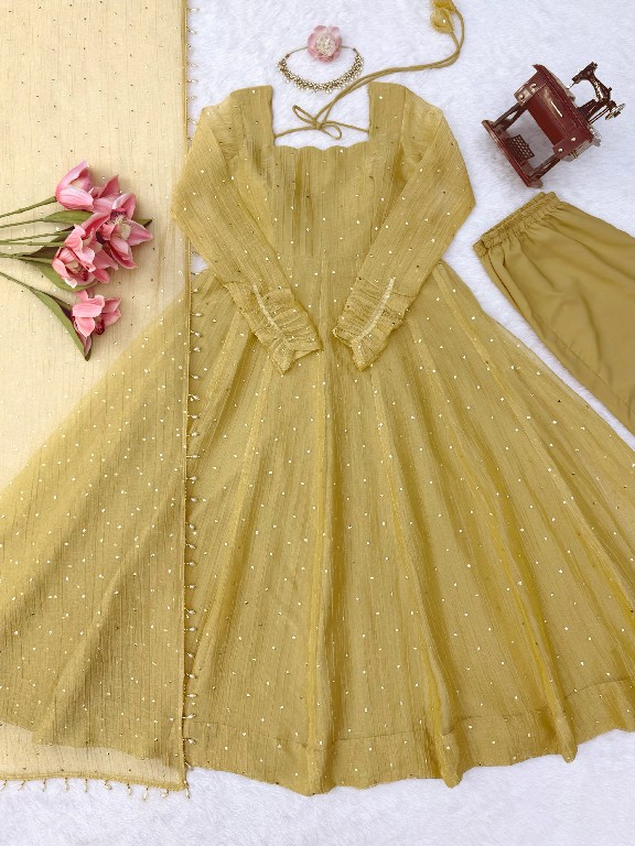 TEXTILEDEAL D.NO KD 1641 WHOLESALE READYMADE SALSA SILK PARTY WEAR GOWN PANT WITH DUPATTA ONLINE