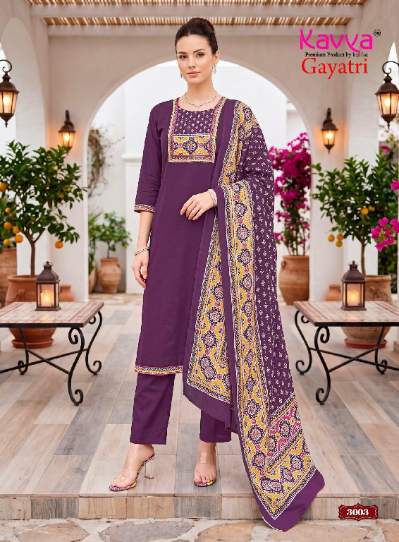 KAVYA GAYATRI VOL 3 WHOLESALE READYMADE DHABU COTTON CASUAL WEAR STRAIGHT CUT 3 PCS SUITS SUPPLIER