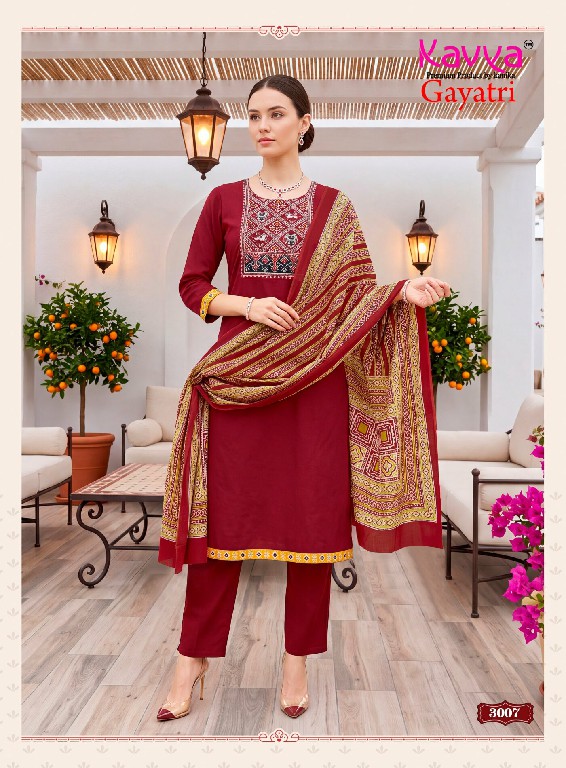 KAVYA GAYATRI VOL 3 WHOLESALE READYMADE DHABU COTTON CASUAL WEAR STRAIGHT CUT 3 PCS SUITS SUPPLIER