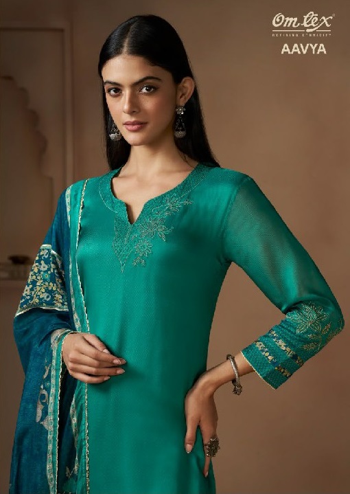 OMTEX AAVYA WHOLESALE ORGANZA TWILL AMAZING UNSTITCH SALWAR SUITS SUPPLIER