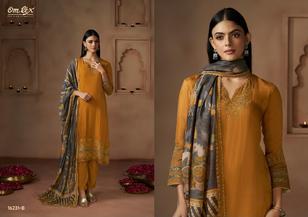 OMTEX AAVYA WHOLESALE ORGANZA TWILL AMAZING UNSTITCH SALWAR SUITS SUPPLIER