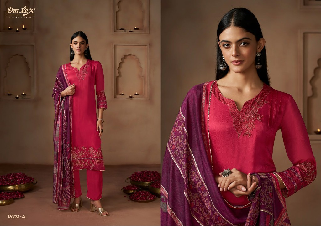 OMTEX AAVYA WHOLESALE ORGANZA TWILL AMAZING UNSTITCH SALWAR SUITS SUPPLIER