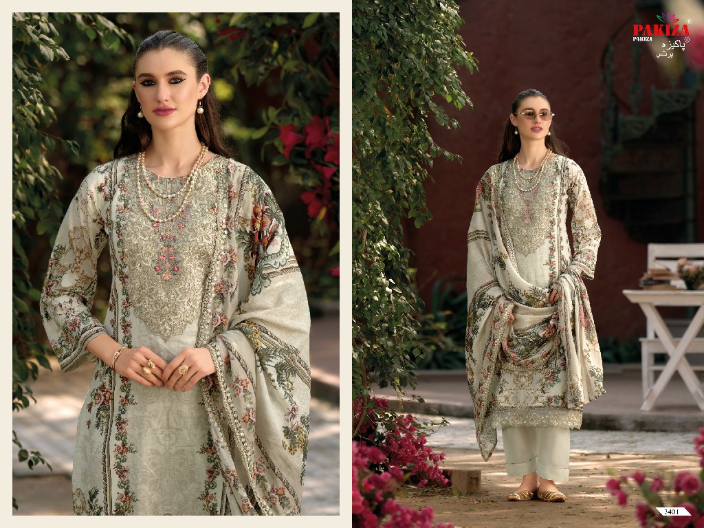 PAKIZA PRINTS HANIYA HIBA VOL 34 WHOLESALE LAWN COTTON WITH KASHMIRI PATCH WORK UNSTITCH SALWAR KAMEEZ FOR EXPORT