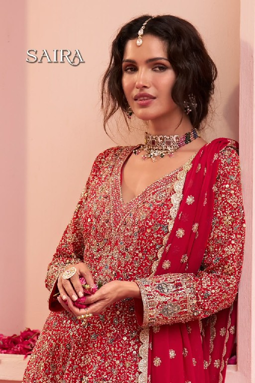 SAIRA BY GULKAYRA DESIGNER WHOLESALE READYMADE REAL GEORGETTE PARTY WEAR PLAZZO STYLE 3 PCS SUITS EXPORTER