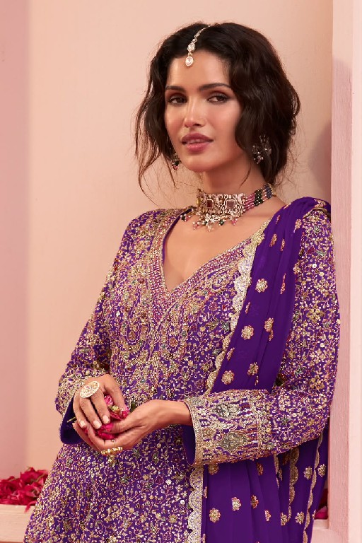 SAIRA BY GULKAYRA DESIGNER WHOLESALE READYMADE REAL GEORGETTE PARTY WEAR PLAZZO STYLE 3 PCS SUITS EXPORTER