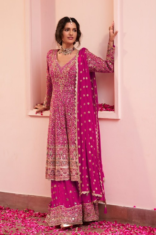 SAIRA BY GULKAYRA DESIGNER WHOLESALE READYMADE REAL GEORGETTE PARTY WEAR PLAZZO STYLE 3 PCS SUITS EXPORTER