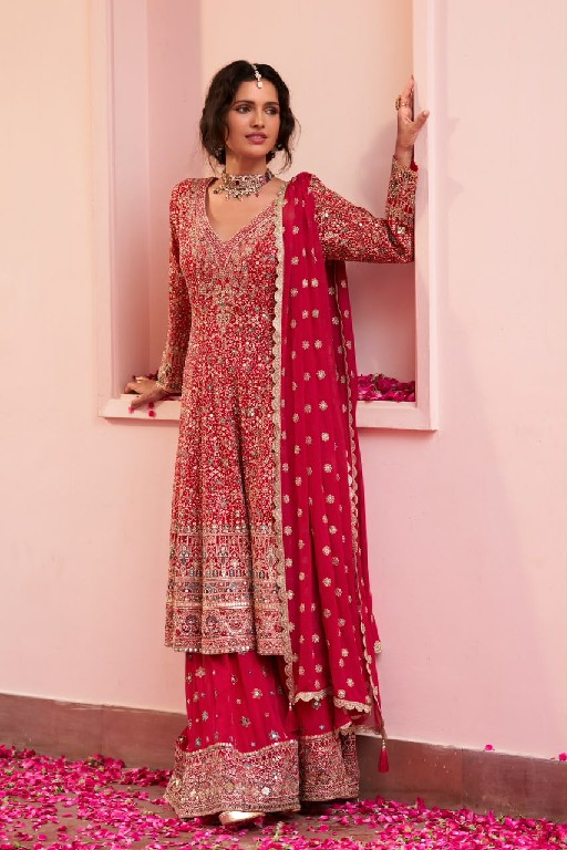 SAIRA BY GULKAYRA DESIGNER WHOLESALE READYMADE REAL GEORGETTE PARTY WEAR PLAZZO STYLE 3 PCS SUITS EXPORTER