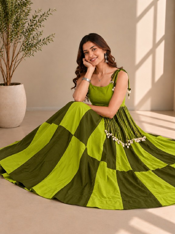 TEXTILEDEAL D.NO SKU-7078 WHOLESALE READYMADE ROMAN SILK MODERN STYLISH NAVRATRI LEHENGA CHOLI FOR EXPORT