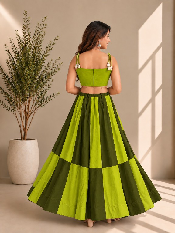 TEXTILEDEAL D.NO SKU-7078 WHOLESALE READYMADE ROMAN SILK MODERN STYLISH NAVRATRI LEHENGA CHOLI FOR EXPORT