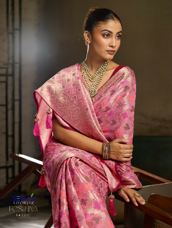 SETHNIC LIFESTYLE FESTIVA WHOLESALE KHADDI GEORGETTE TRADITIONAL WEAVES SAREES FOR WOMEN ONLINE