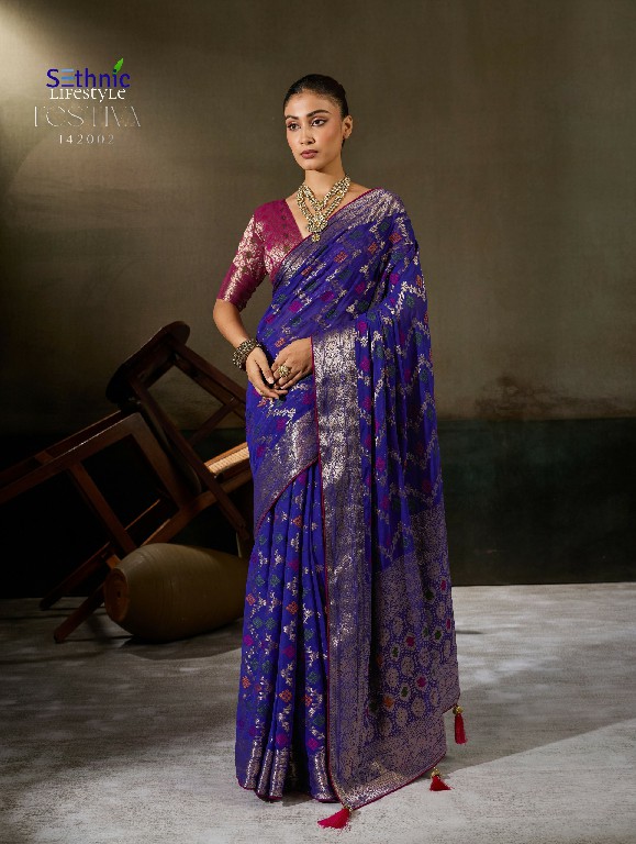 SETHNIC LIFESTYLE FESTIVA WHOLESALE KHADDI GEORGETTE TRADITIONAL WEAVES SAREES FOR WOMEN ONLINE