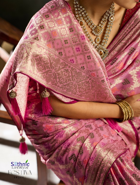 SETHNIC LIFESTYLE FESTIVA WHOLESALE KHADDI GEORGETTE TRADITIONAL WEAVES SAREES FOR WOMEN ONLINE