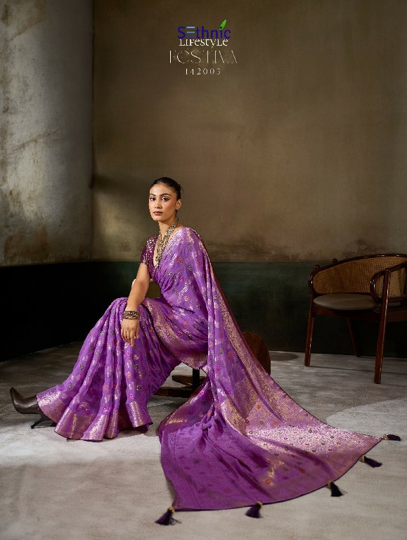 SETHNIC LIFESTYLE FESTIVA WHOLESALE KHADDI GEORGETTE TRADITIONAL WEAVES SAREES FOR WOMEN ONLINE