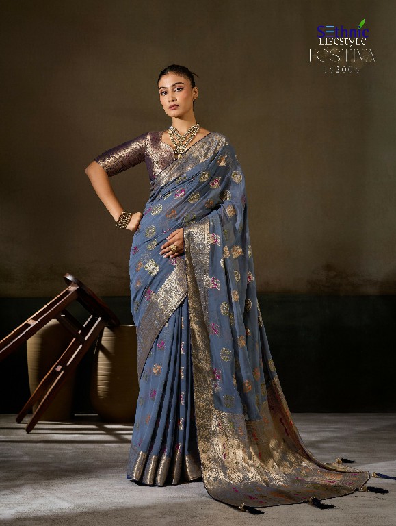 SETHNIC LIFESTYLE FESTIVA WHOLESALE KHADDI GEORGETTE TRADITIONAL WEAVES SAREES FOR WOMEN ONLINE