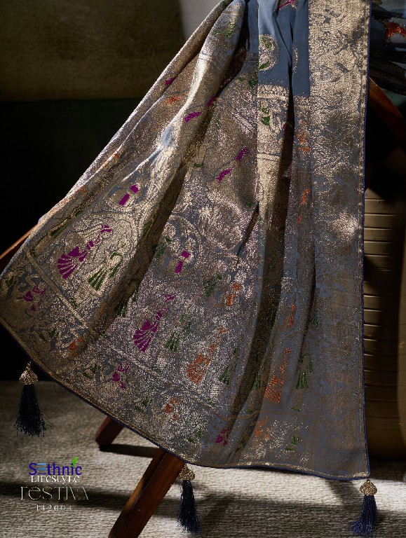 SETHNIC LIFESTYLE FESTIVA WHOLESALE KHADDI GEORGETTE TRADITIONAL WEAVES SAREES FOR WOMEN ONLINE