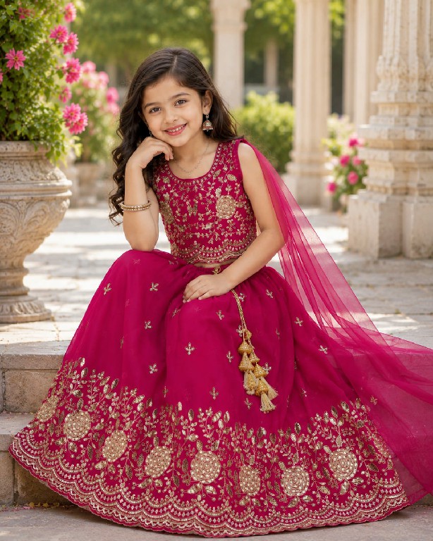 TEXTILEDEAL PRESENT READYMADE GEORGETTE WITH WORK FESTIVE WEAR LEHENGA CHOLI FOR KIDS ONLINE