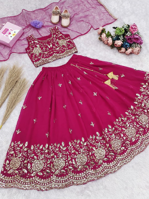 TEXTILEDEAL PRESENT READYMADE GEORGETTE WITH WORK FESTIVE WEAR LEHENGA CHOLI FOR KIDS ONLINE