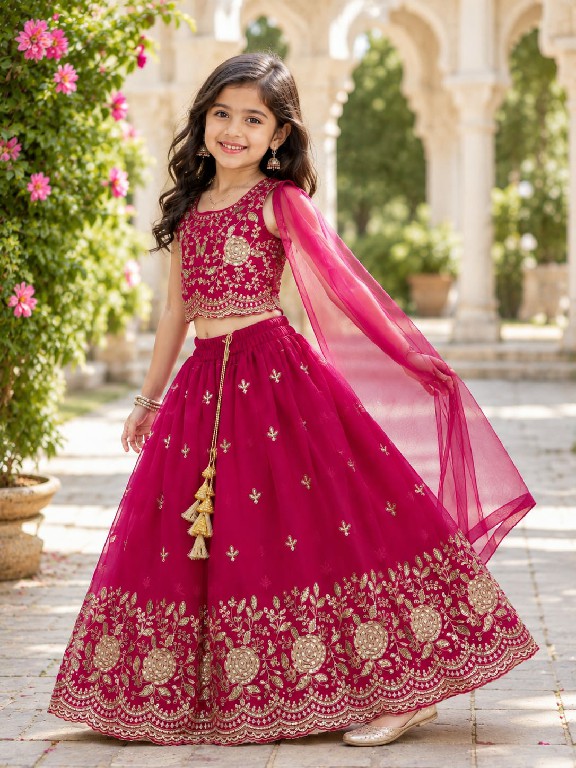 TEXTILEDEAL PRESENT READYMADE GEORGETTE WITH WORK FESTIVE WEAR LEHENGA CHOLI FOR KIDS ONLINE