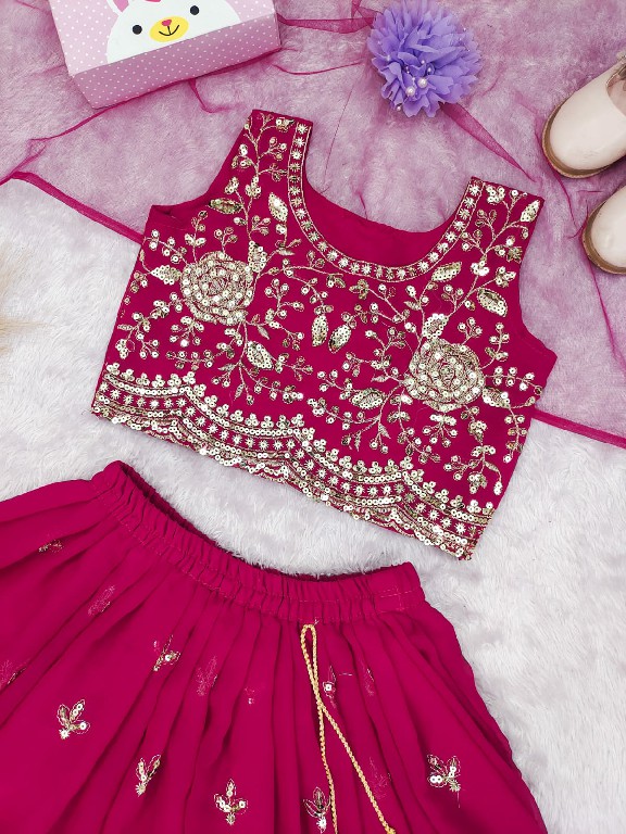 TEXTILEDEAL PRESENT READYMADE GEORGETTE WITH WORK FESTIVE WEAR LEHENGA CHOLI FOR KIDS ONLINE